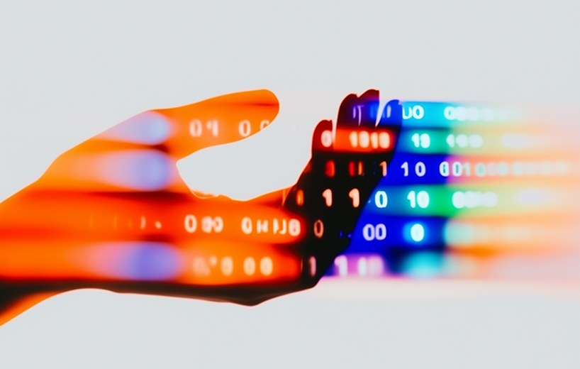 A hand holding a bitcoin, representing online banking and rewards